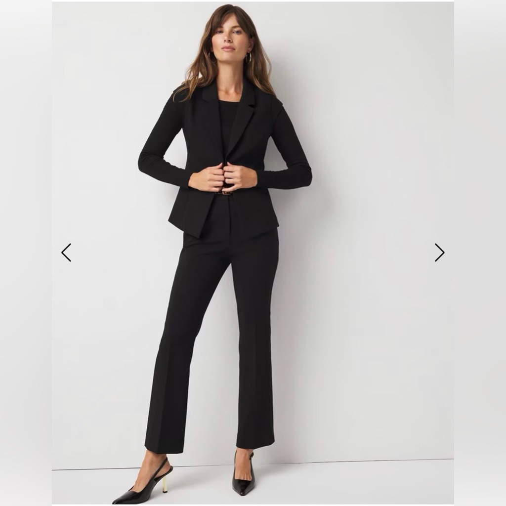 Nwt Whbm High Rise The Boot Texture Black Pants Size 12p